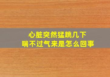 心脏突然猛跳几下 喘不过气来是怎么回事